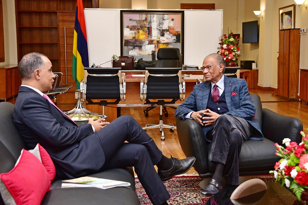Johnson Roussety Courtesy visit to the Prime Minister by the Chief Commissioner of Rodrigues